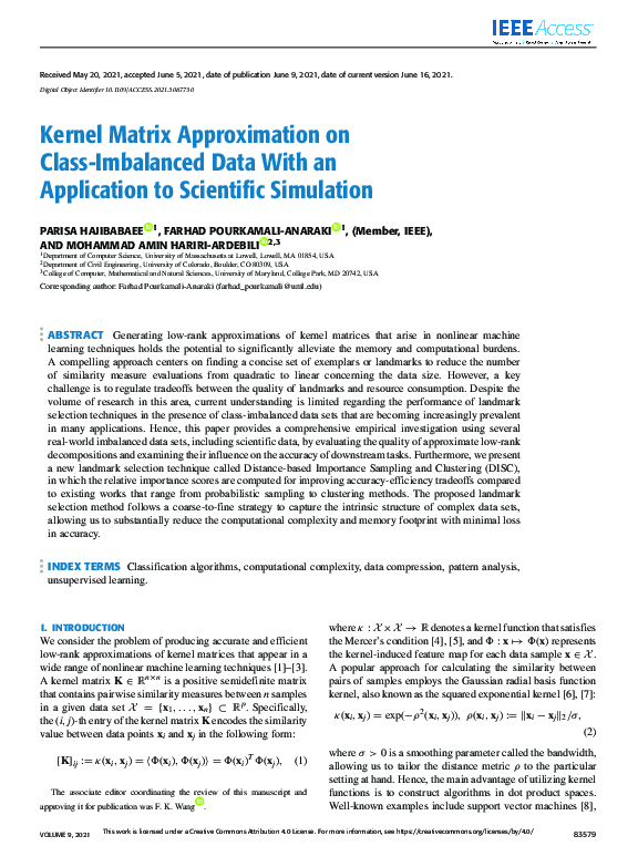 (PDF) Kernel Matrix Approximation on Class-Imbalanced Data With an ...