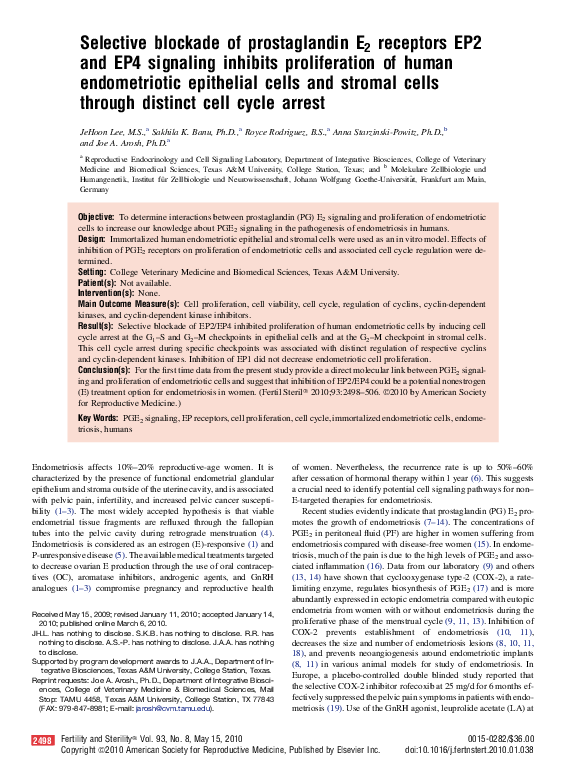 (PDF) Selective blockade of prostaglandin E2 receptors EP2 and EP4 ...