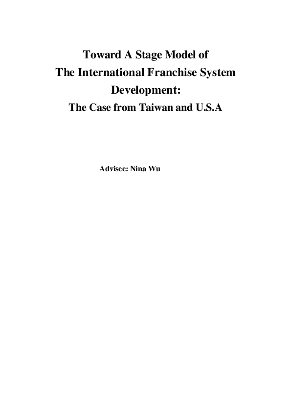 (PDF) Toward a Stage Model of the International Franchise System ...