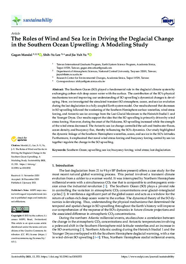 (PDF) The Roles of Wind and Sea Ice in Driving the Deglacial Change in ...