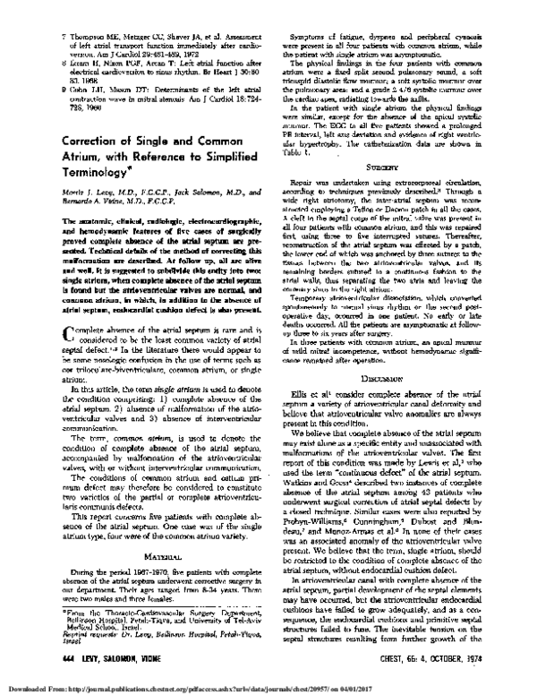 (PDF) Correction of Single and Common Atrium, with Reference to ...