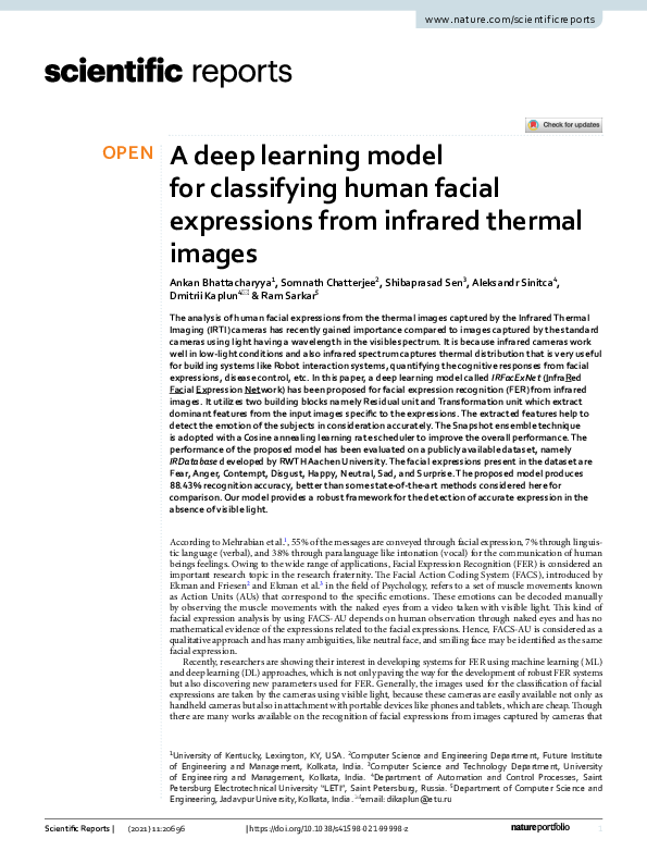 (PDF) A deep learning model for classifying human facial expressions ...