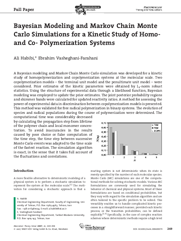 (PDF) Bayesian Modeling and Markov Chain Monte Carlo Simulations for a ...
