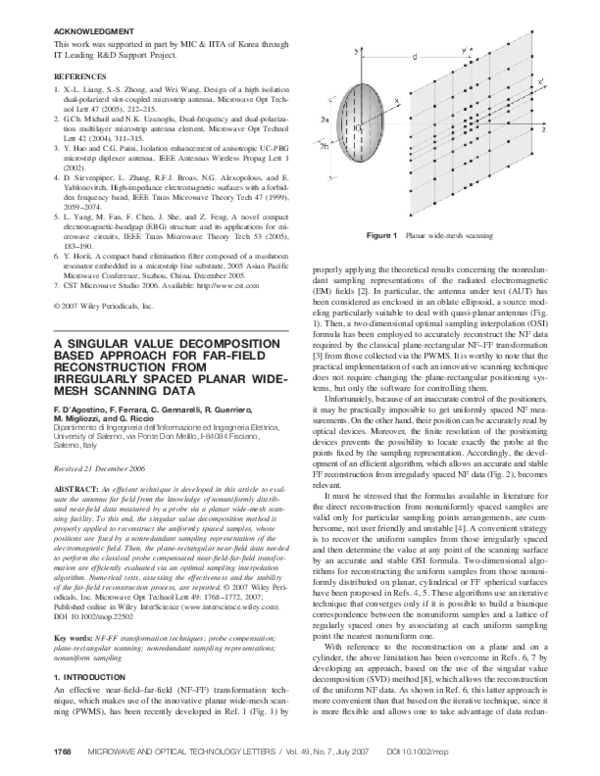 (PDF) A singular value decomposition based approach for far-field ...