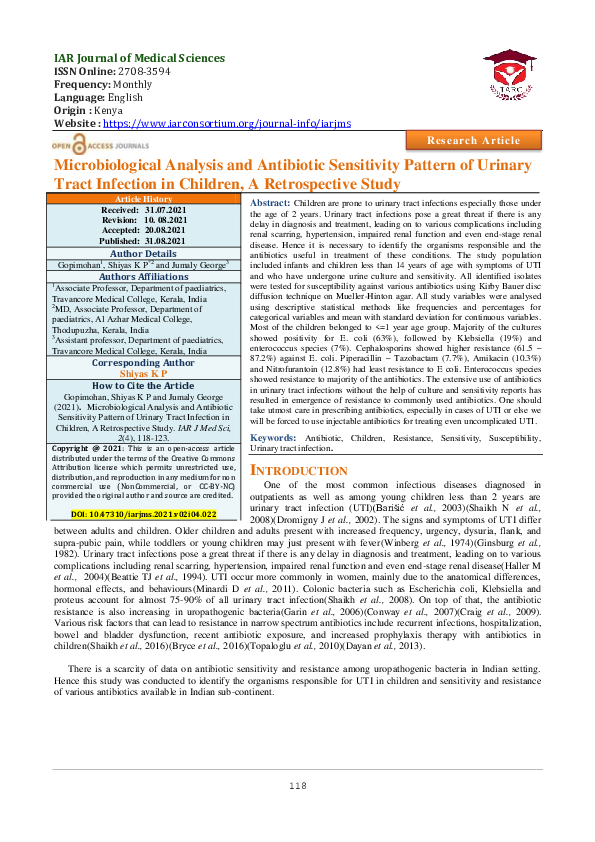 (PDF) Microbiological Analysis and Antibiotic Sensitivity Pattern of ...
