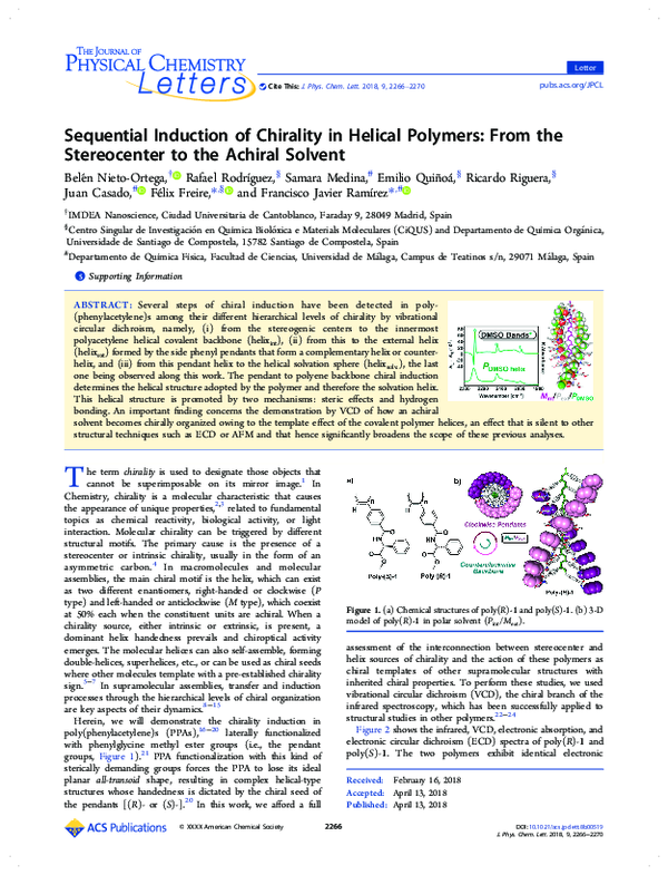 (PDF) Sequential Induction of Chirality in Helical Polymers: From the ...