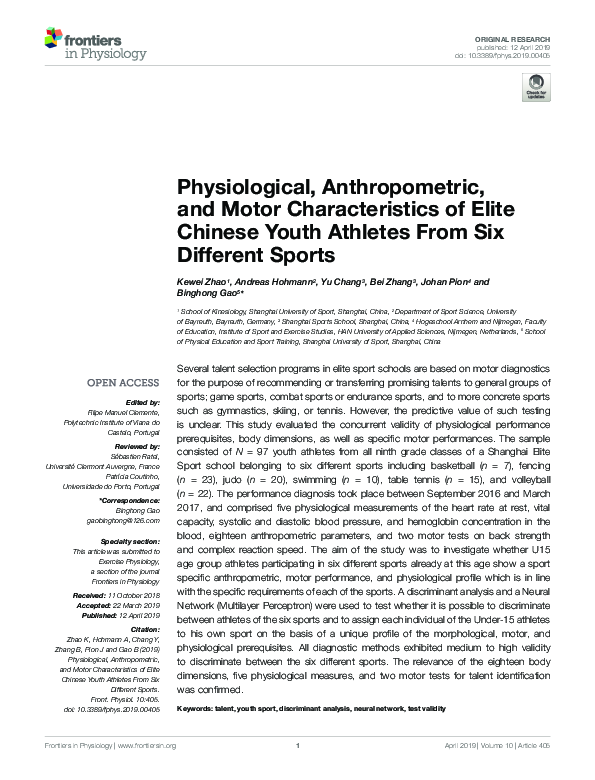 (PDF) Physiological, Anthropometric, and Motor Characteristics of Elite ...