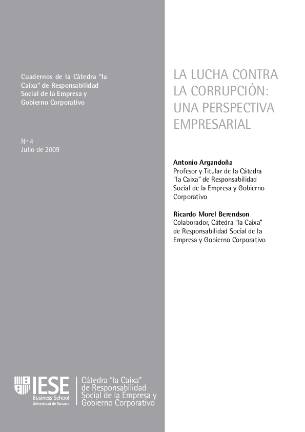 (PDF) La Lucha Contra La Corrupción: Una Perspectiva Empresarial