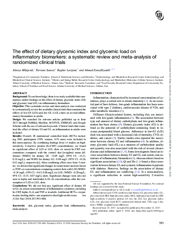 (PDF) The effect of dietary glycemic index and glycemic load on ...