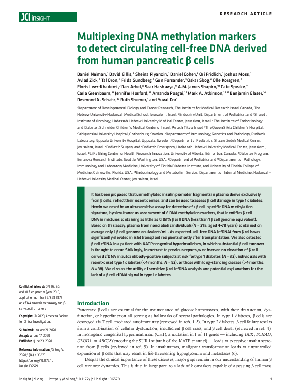 (PDF) Multiplexing DNA methylation markers to detect circulating cell ...