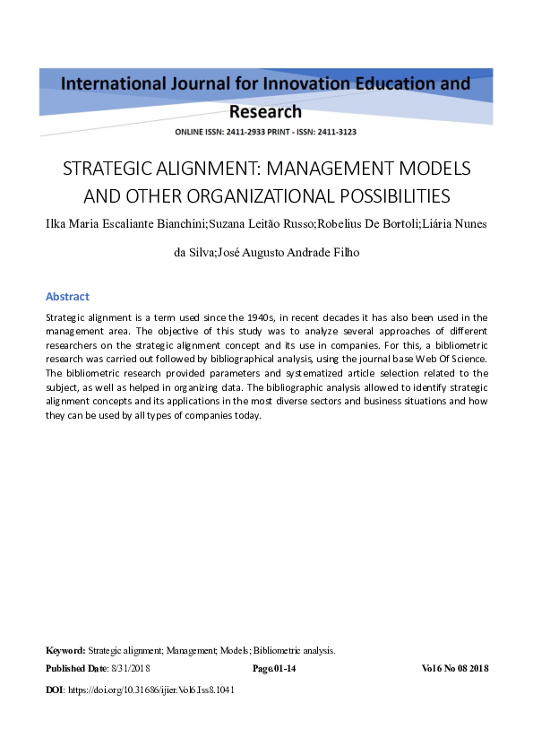 (PDF) Strategic Alignment: Management Models and Other Organizational ...
