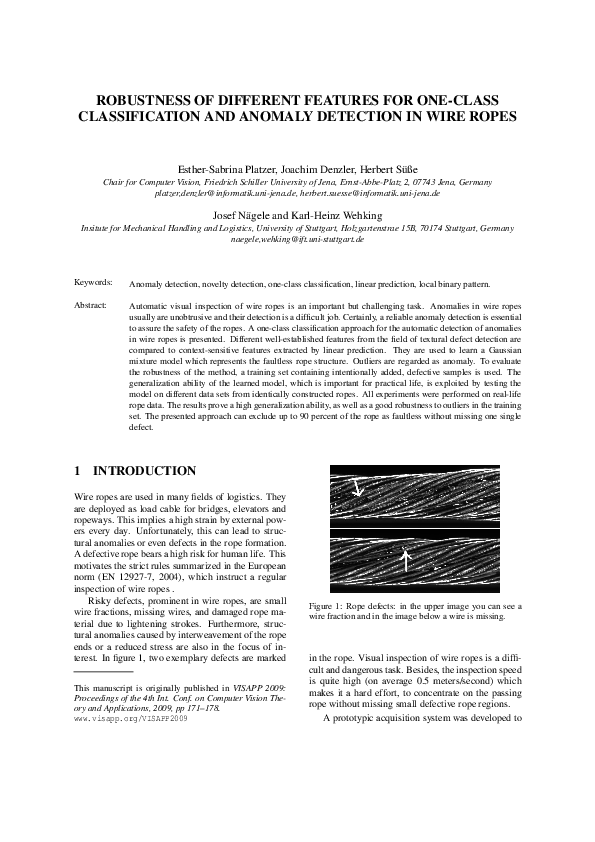 (PDF) Robustness of Different Features for One-class Classification and ...