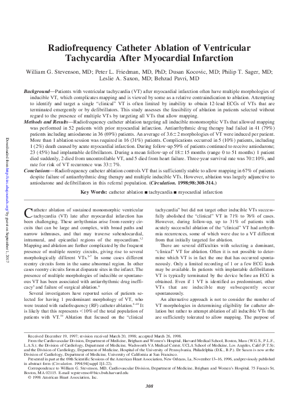 (PDF) [Radiofrequency catheter ablation of ventricular tachycardia in ...