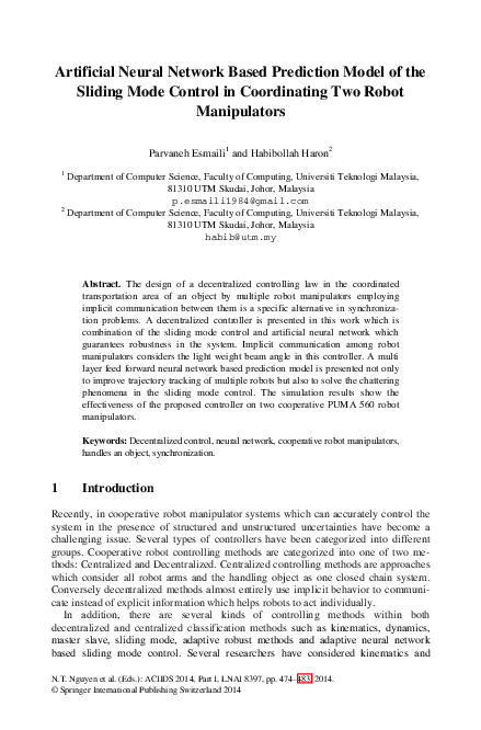(PDF) Artificial Neural Network Based Prediction Model of the Sliding ...
