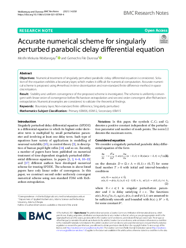 (PDF) Accurate numerical scheme for singularly perturbed parabolic ...