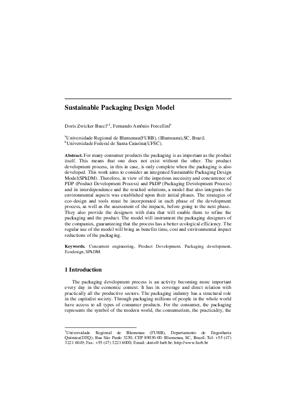 (PDF) Sustainable Packaging Design Model