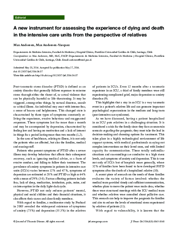 (PDF) A new instrument for assessing the experience of dying and death ...