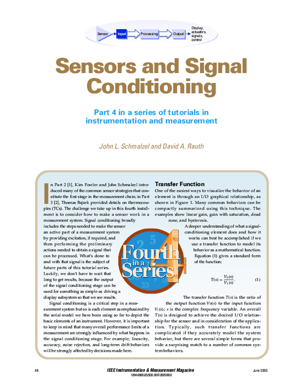 (PDF) Sensors and signal conditioning John Schmalzel Academia.edu