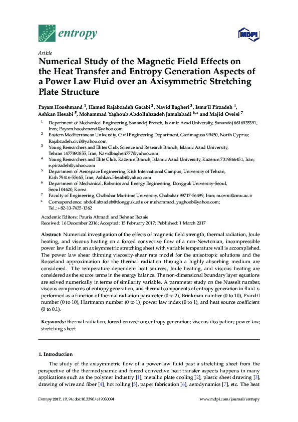 (PDF) Numerical Study of the Magnetic Field Effects on the Heat ...