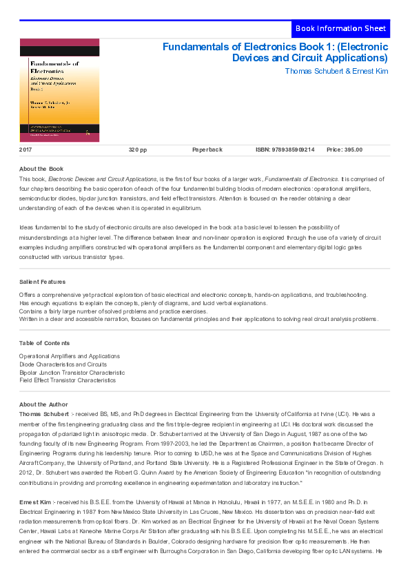 (PDF) Fundamentals of Electronics: Book 1 Electronic Devices and ...