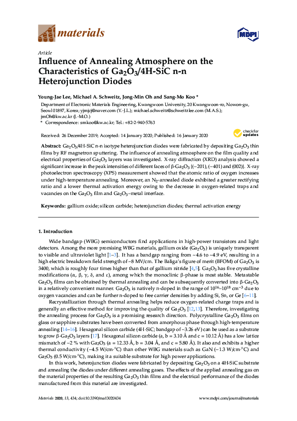 (PDF) Influence of Annealing Atmosphere on the Characteristics of Ga2O3 ...