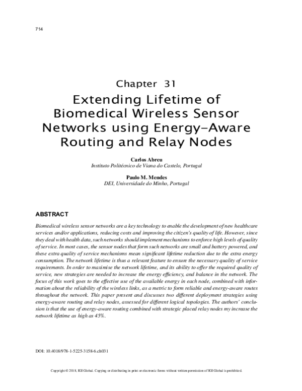 (PDF) Extending Lifetime of Biomedical Wireless Sensor Networks using ...