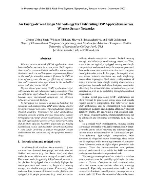 (PDF) An energy-driven design methodology for distributing DSP ...
