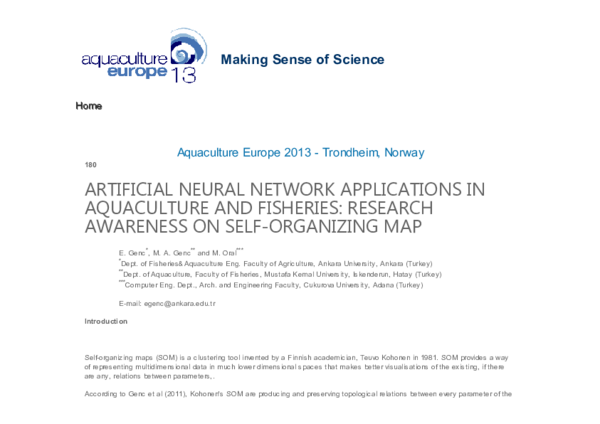 (PDF) Artificial Neural Network Applications in Aquaculture and ...
