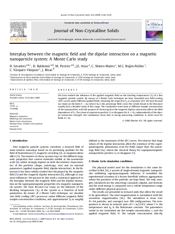 (PDF) Interplay between the magnetic field and the dipolar interaction ...