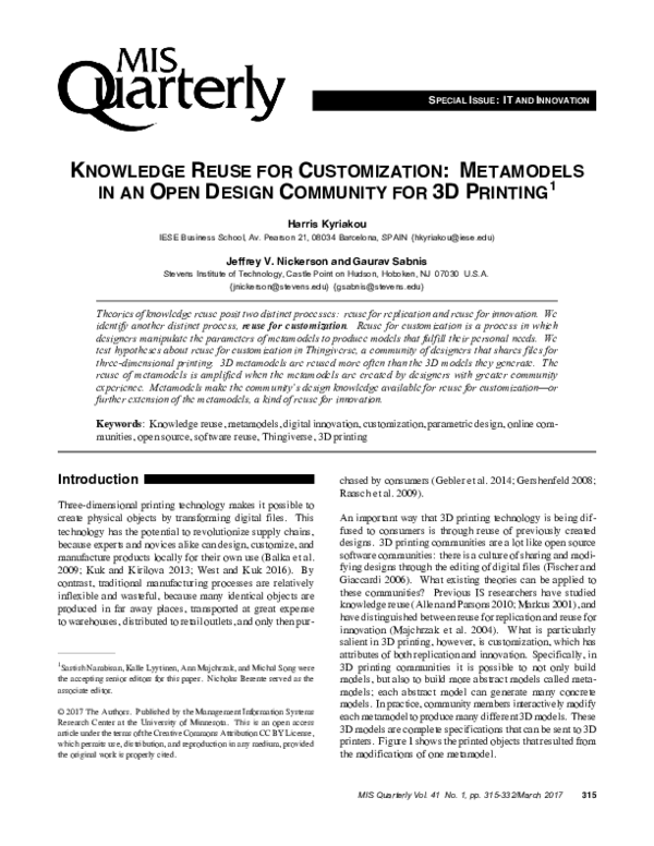(PDF) Knowledge Reuse for Customization: Metamodels in an Open Design ...