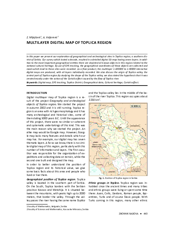 (PDF) Multilayer digital map of Toplica region Zarko Mijajlovic