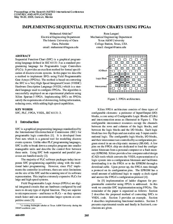 (PDF) Implementing Sequential Function Charts using FPGAs