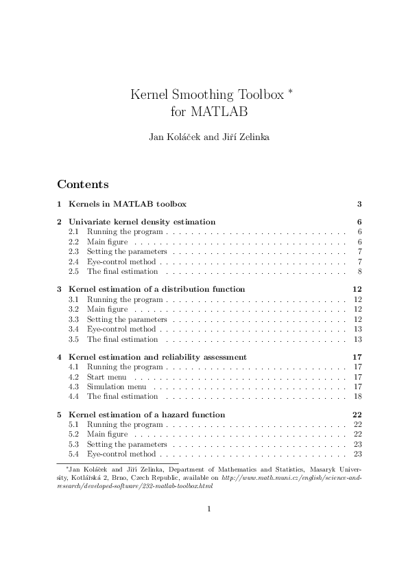 (PDF) Kernel Smoothing Toolbox * for MATLAB
