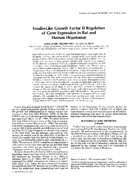 (PDF) Insulin-like growth factor II regulation of gene expression in ...