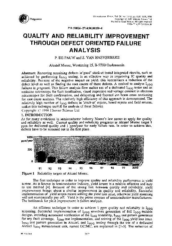 (PDF) Quality and reliability improvement through defect oriented ...
