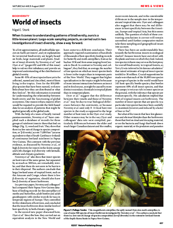 (PDF) BiodiversityWorld of insects