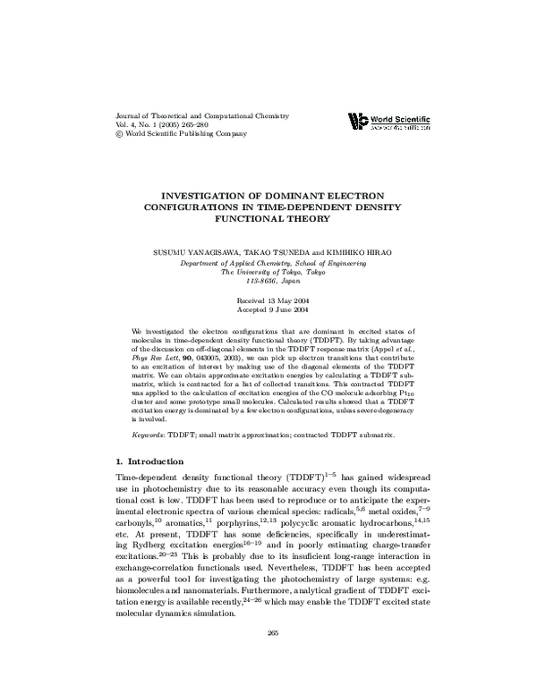 (PDF) Investigation of Dominant Electron Configurations in Time ...
