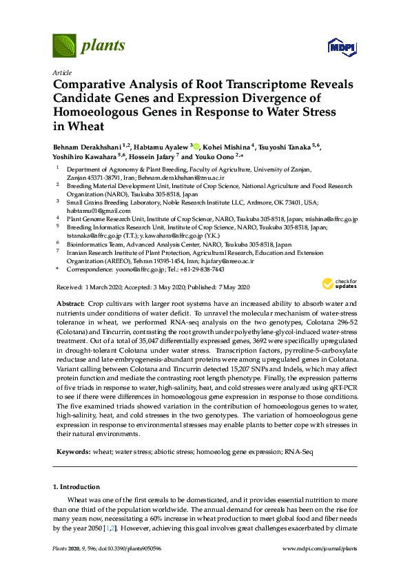 (PDF) Comparative Analysis of Root Transcriptome Reveals Candidate ...