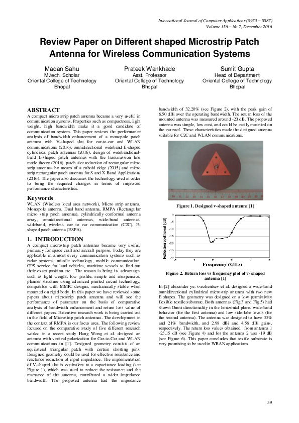 (PDF) Review Paper on Different shaped Microstrip Patch Antenna for ...