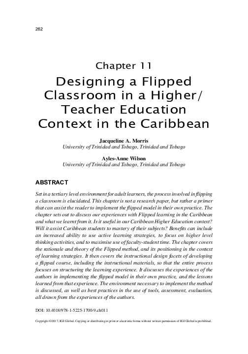 (PDF) Designing a Flipped Classroom in a Higher/Teacher Education ...