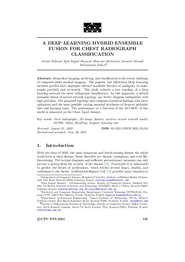 (PDF) A deep learning hybrid ensemble fusion for chest radiograph ...