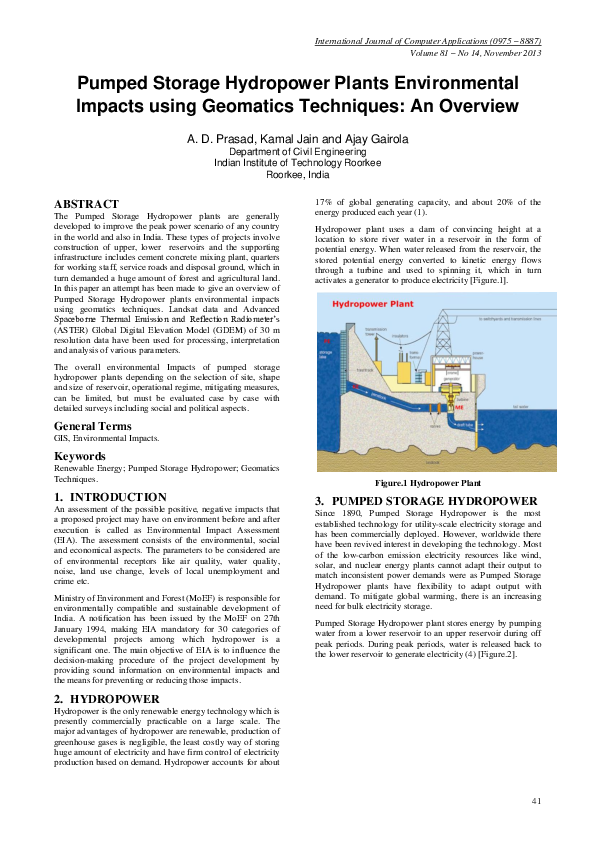(PDF) Pumped Storage Hydropower Plants Environmental Impacts using ...