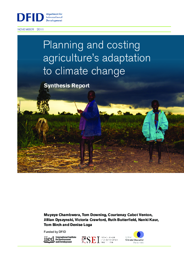 (PDF) Planning and costing agriculture’s adaptation to climate change ...