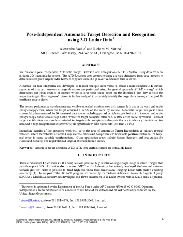(PDF) Pose-independent automatic target detection and recognition using ...
