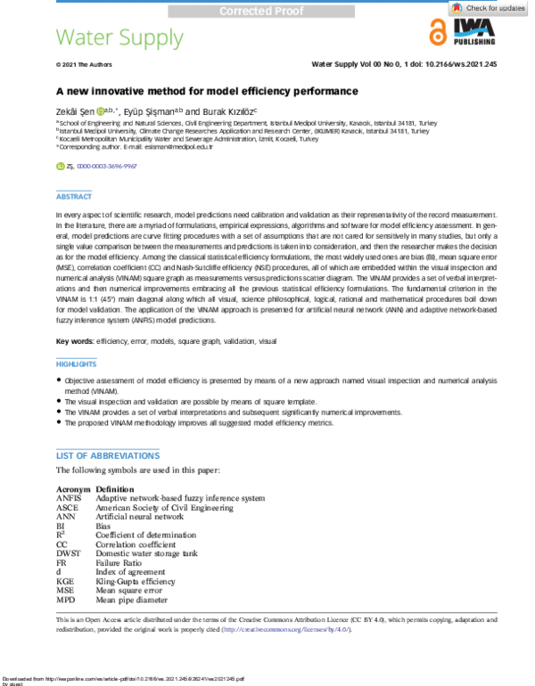 (PDF) A new innovative method for model efficiency performance