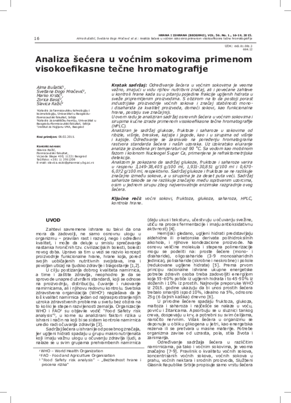 (PDF) Analysis of sugars in fruit juices using high performance liquid ...