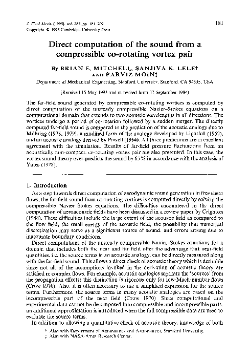 (PDF) Direct computation of the sound from a compressible co-rotating ...
