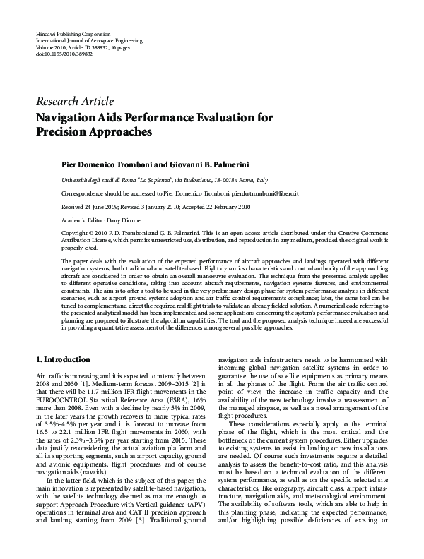 (PDF) Navigation Aids Performance Evaluation for Precision Approaches