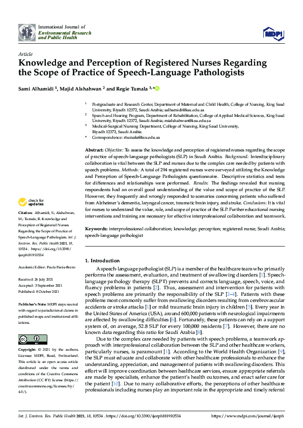 (PDF) Knowledge and Perception of Registered Nurses Regarding the Scope ...