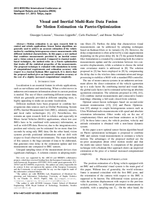 (PDF) Visual and inertial multi-rate data fusion for motion estimation ...